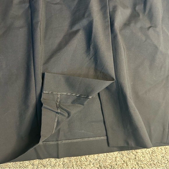 Lafayette 148 New York Black Dress 8 LBD leather trim cocktail contemporary - Picture 12 of 12